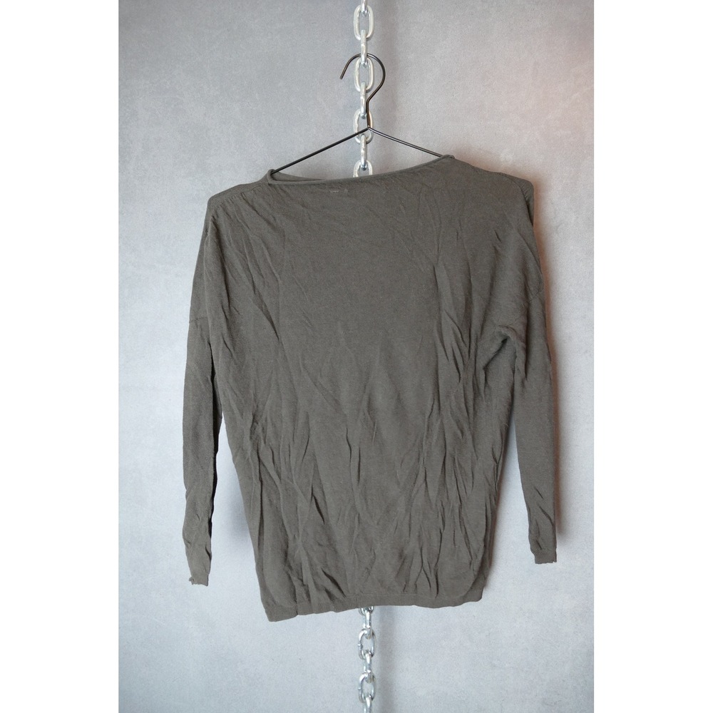 Vince Women's XS‎ Grey Long Sleeve Twist Knit Top Casual Blouse